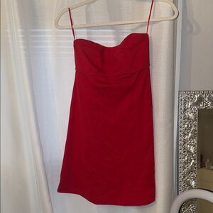 Elegant Red Strapless Dress